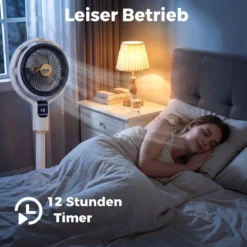 Standventilator mit Fernbedienung Leiser Ventilator mit 90°-Schwenkfunktion