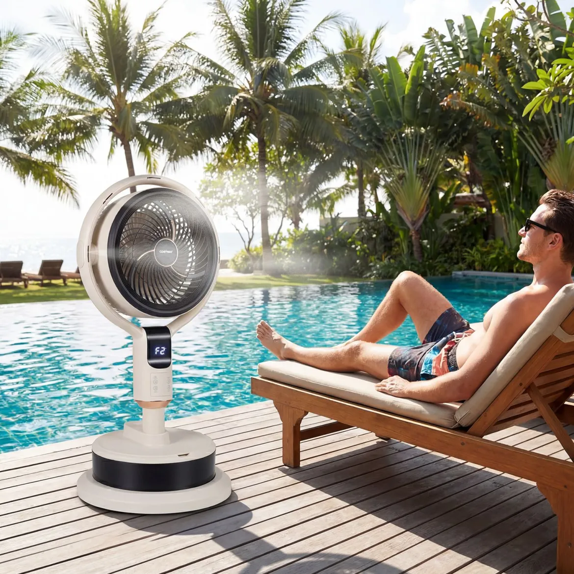 Standventilator mit Fernbedienung Leiser Ventilator mit 90°-Schwenkfunktion