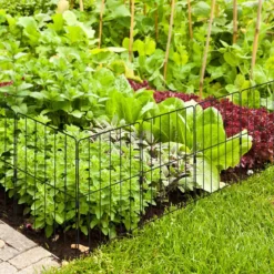 15 Stück Dekorativer Gartenzaun Metall Beetzaun Steckzaun Dekozaun Absperrzaun Schwarz