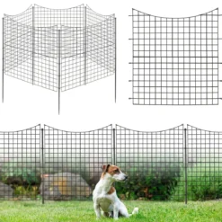 5 Stück Dekorativer Gartenzaun aus Metall Landschaftszaun 98 cm Hoch Schwarz