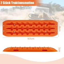 2 Stücke Anfahrhilfe Sandbleche Offroad Reifenleiter für Sand/Schlamm/Schnee 107 x 31 x 7 cm Orange