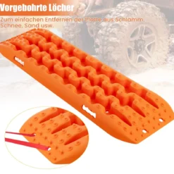 2 Stücke Anfahrhilfe Sandbleche Offroad Reifenleiter für Sand/Schlamm/Schnee 107 x 31 x 7 cm Orange