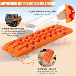 2 Stücke Anfahrhilfe Sandbleche Offroad Reifenleiter für Sand/Schlamm/Schnee 107 x 31 x 7 cm Orange