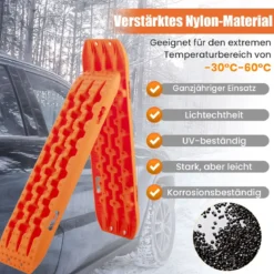 2 Stücke Anfahrhilfe Sandbleche Offroad Reifenleiter für Sand/Schlamm/Schnee 107 x 31 x 7 cm Orange
