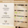 4-stöckiger Schuhschrank 2-türiger Aufbewahrungsorganisator mit Lamellentür & herausnehmbaren Regalen Natur