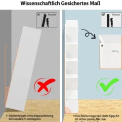 10-stöckiges Baum-Bücherregal mit Schublade Bodenstehendes Lagerregal Weiß