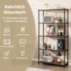 5-Stöckiges Bücherregal Freistehendes Lagerregal 80 x 29 x 154 cm