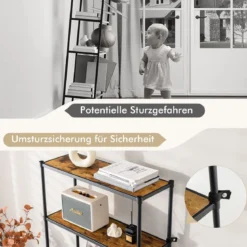 5-Stöckiges Bücherregal Freistehendes Lagerregal 80 x 29 x 154 cm