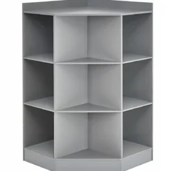 3-Stöckiges Kinderregal mit 6 Offenen Regalen & 3 Farbigen Körben 81 x 61 x 94 cm Grau