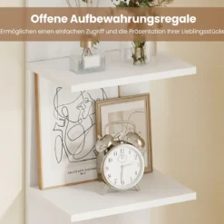 5 Stöckiges Wandregal Vertikal Hängeregal Schwebendes Displayregal Schweberegal Weiß