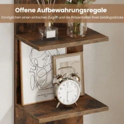 5 Stöckiges Wandregal Vertikal Hängeregal Schwebendes Displayregal Hölzerner Schweberegal Braun