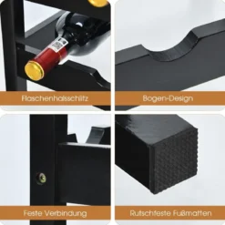 2 stöckiges Weinregal aus Bambus Flaschenständer Weinständerfür 12 Flaschen Flaschenregal Weinflaschenhalter Braun