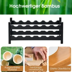 2 stöckiges Weinregal aus Bambus Flaschenständer Weinständerfür 12 Flaschen Flaschenregal Weinflaschenhalter Braun