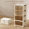 4-stöckige zusammenklappbare Schuhbox stapelbare Aufbewahrungsbox mit Deckel Weiß