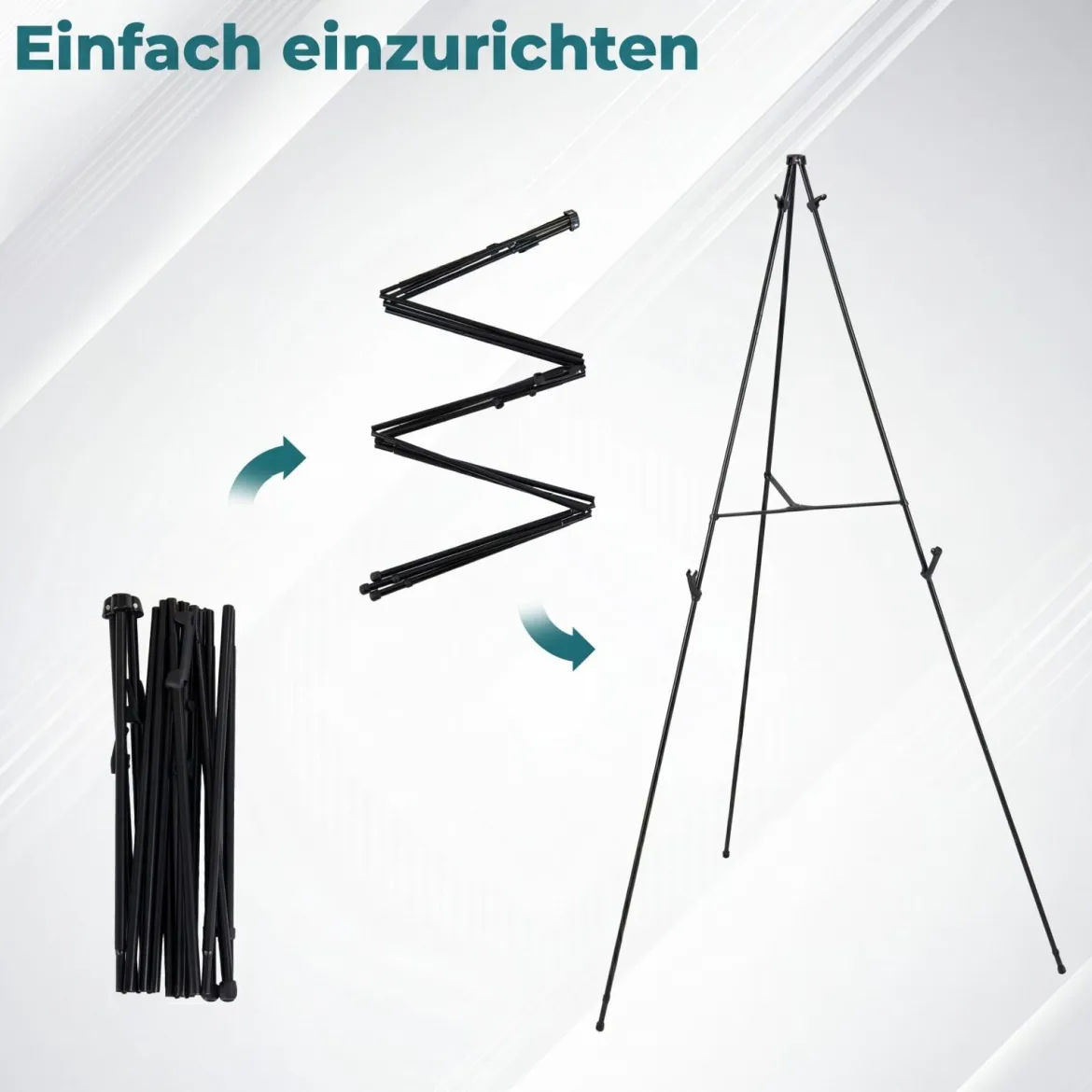 6 Stück Leichte Staffelei 166 cm Faltbare Leinwand Ständer mit Dreibein & Tragetaschen Metall