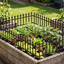 5 Stück Metall Steckzaun Dekorativer Gartenzaun aus Metall Rostfrei 56 x 44 cm Schwarz