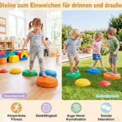 5 Stück Rutschfeste Balanciersteine für Kinder ab 3 Jahren im Krabben-Design Mehrfarbig