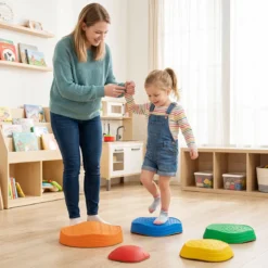 5 Stück Rutschfeste Balanciersteine für Kinder ab 3 Jahren im Krabben-Design Mehrfarbig