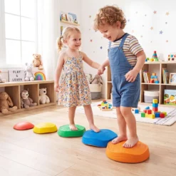 5 Stück Rutschfeste Balanciersteine für Kinder ab 3 Jahren im Krabben-Design Mehrfarbig