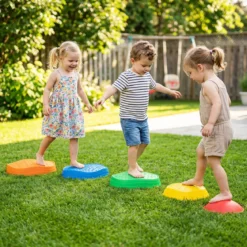 5 Stück Rutschfeste Balanciersteine für Kinder ab 3 Jahren im Krabben-Design Mehrfarbig