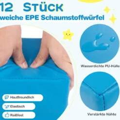 12 Stück Schaumstoff Bausteine Softbausteine Kletterbare Weiche Schaumstoffwürfel Hell Lila