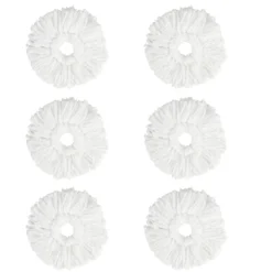 6 Stück wischmopp bezug Trockenkehrtücher & Nasswisch-Pads Nachfüllungen Runde Waschbare Mop-Pads Weiß