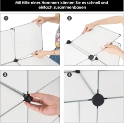 Steckregal aus 6 Würfel DIY Würfelregal stapelbar aus Kunststoff Regalsystem Stufenregal Weiß