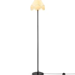 Stehlampe Dimmbar 159 cm Stehleuchte mit Stufenlos Einstellbare Helligkeit & Stoff-Lampenschirm Schwarz