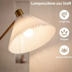 Stehlampe höhenverstellbar Standleuchte mit Einstellbarem Winkel 157 cm Golden