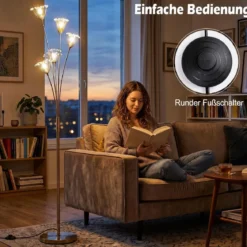 Stehlampe in Löwenzahnform Moderne Standleuchte Dekorative Stehleuchte mit Metallrahmen 28 x 180 cm
