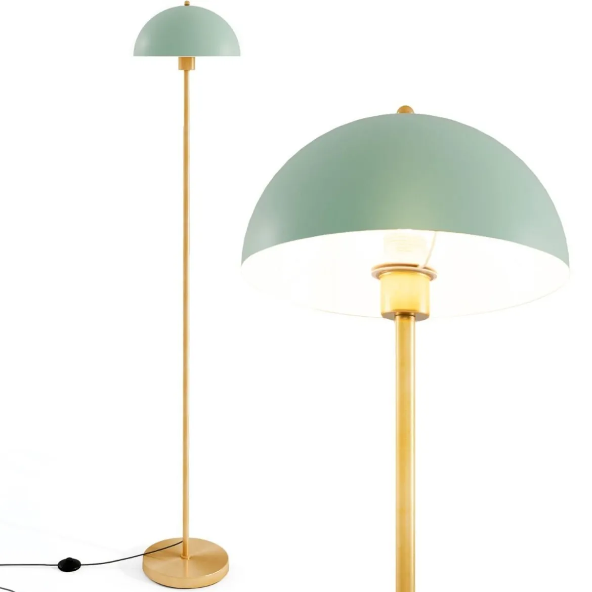 Stehleuchte Wohnzimmer 163cm E27 Fassung Stehlampe mit bruchsicherem Lampenschirm
