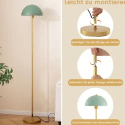 Stehleuchte Wohnzimmer 163cm E27 Fassung Stehlampe mit bruchsicherem Lampenschirm