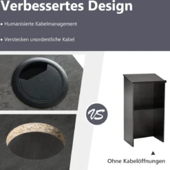 Stehpult Rednerpult mit Ablagefläche und Kabeldurchführungen Stehtisch Grau