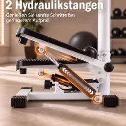 Stepper mit Lenker 2 Widerstandsbändern & Rutschfeste Standfläche 40 x 33 x 117 cm