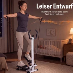 Stepper mit Lenker 2 Widerstandsbändern & Rutschfeste Standfläche 40 x 33 x 117 cm