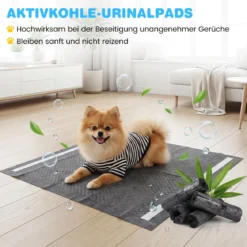 150 STK Welpen Unterlagen Aktivkohle 6-lagige PIPI Matten für Hunde schnell trocknend 60 x 60 cm