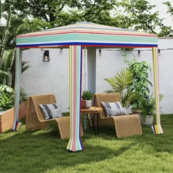 Strandzelt 2 x 2 m Sonnenzelt aufklappbar mit Sandsäcken & Tragetasche Sonnenschutz Windschutz Strandmuschel