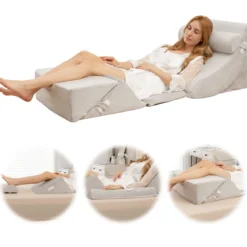 Stützkissen 6-Teiliges Orthopädisches Keilkissen-Set für Nacken 110 x 61 x 44 cm Grau