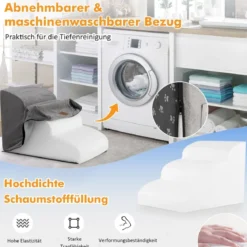 3 Stufen Hundetreppe aus Schaumstoff Rutschfeste Hundestufe bis 30 kg Belastbar Grau