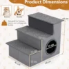 3 Stufen Hundetreppe mit Haus & Rutschfester Boden Faltbare Haustiertreppe Kletterleiter