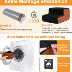 2-stufige Hunderampe aus Schaumstoff mit Waschbarem Bezug & Rutschfestem Boden Schwarz
