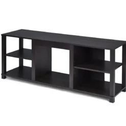 2-stufiger Kamin-TV-Ständer für Fernseher bis zu 65" und Elektrokamin bis zu 18" (Nicht inklusive) 150 x 40 x 58 cm Schwarz