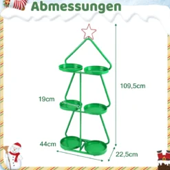 3-stufiger Metall Pflanzenständer in Weihnachtsbaum-Form Blumenständer Blumenregal