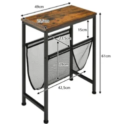 2-Stufiger Rustikaler Beistelltisch Kleiner Beistelltisch 49 x 25,5 x 61 cm Braun