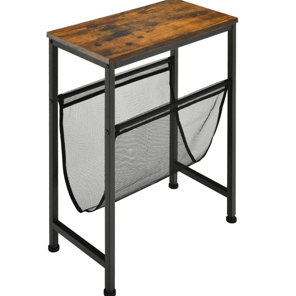 2-Stufiger Rustikaler Beistelltisch Kleiner Beistelltisch 49 x 25,5 x 61 cm Braun