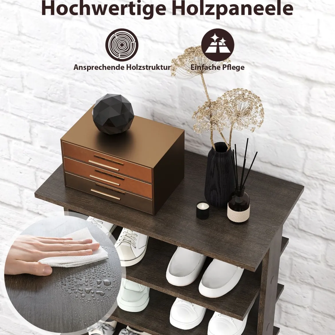 8 Stufiger Schuhständer Höhenverstellbares Schuhregal Platzsparender Schuh Organizer Grau