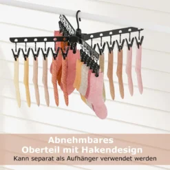 3-stufiger Wäscheständer klappbar 178cm freistehender Dreibein-Trockenständer mit 24 Clips & 32 Stangen Schwarz