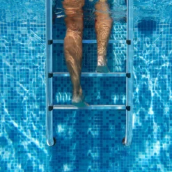 3-stufige Schwimmbad-Leiter U-förmige Pool mit rutschfesten Stufen Edelstahl Poolleiter 161 x 53 x 38 cm Silber
