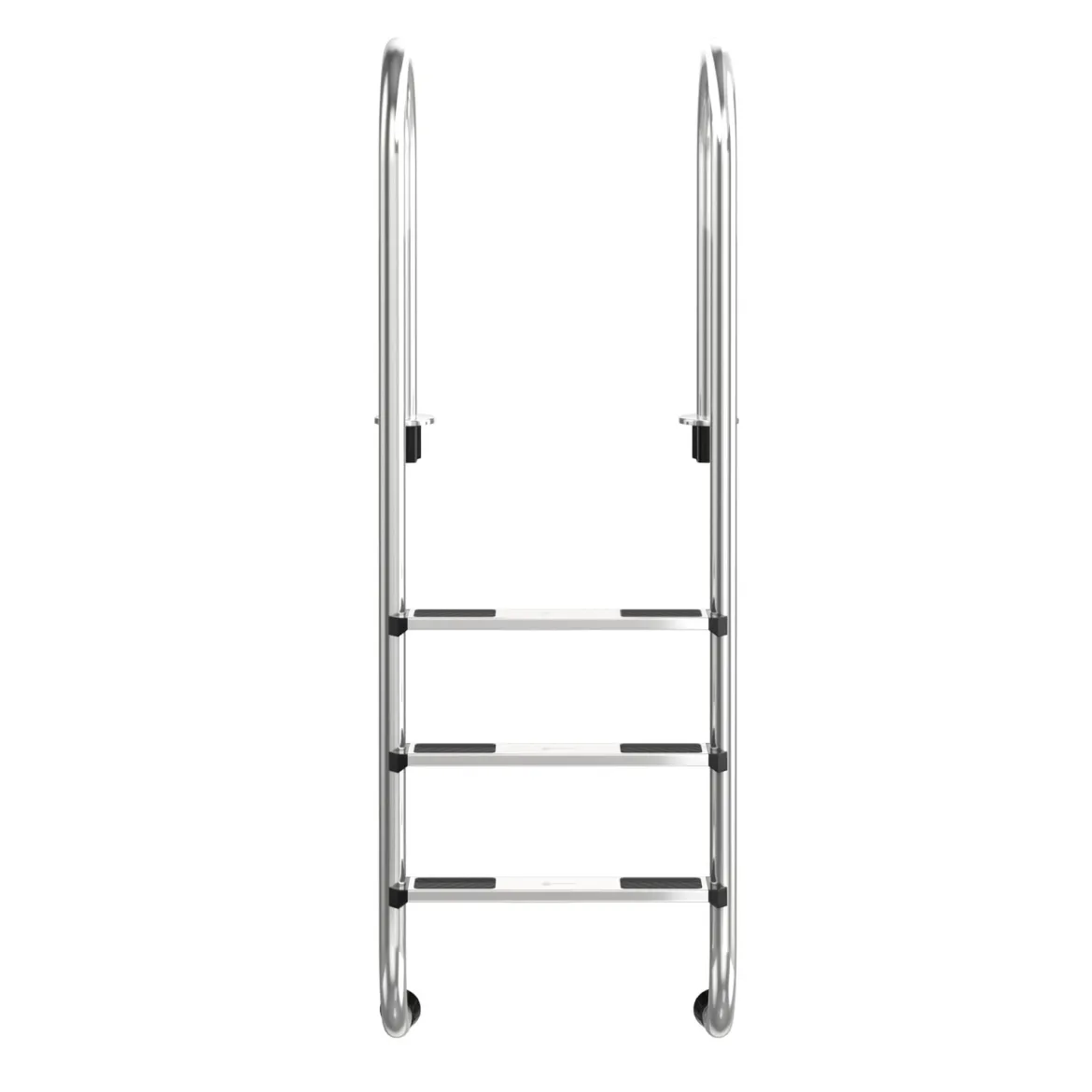 3-stufige Schwimmbad-Leiter U-förmige Pool mit rutschfesten Stufen Edelstahl Poolleiter 161 x 53 x 38 cm Silber