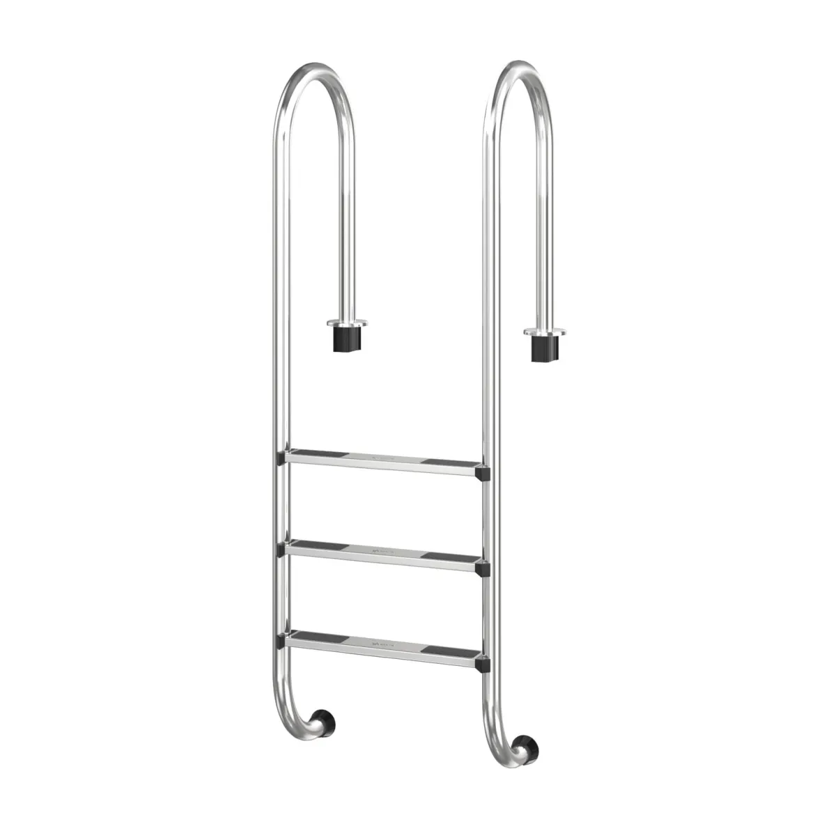 3-stufige Schwimmbad-Leiter U-förmige Pool mit rutschfesten Stufen Edelstahl Poolleiter 161 x 53 x 38 cm Silber